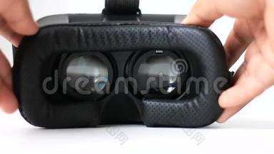 移动虚拟现实虚拟现实虚拟现实眼镜的人手