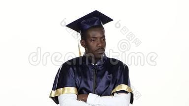 毕业形式的毕业生表示拒绝.. 白色的。 关门