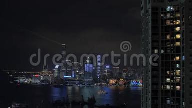 晚上香港的灯光秀