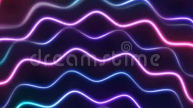 绚丽多彩的霓虹抽象波视频动画