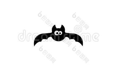 卡通风格蝙蝠飞行。