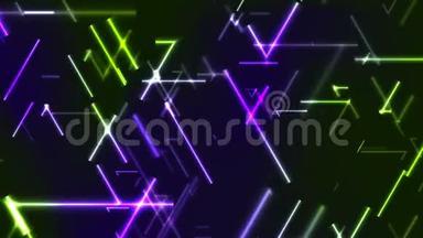 <strong>绿色</strong>和紫色霓虹灯激<strong>光线</strong>抽象技术运动背景