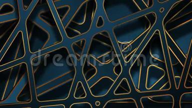 蓝色和<strong>金色剪纸</strong>三维条纹抽象运动背景