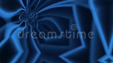 <strong>蓝色</strong>的多角形迷宫，旋转和形成各种设计。
