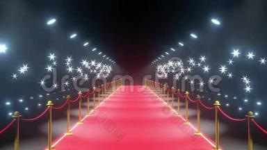 4k3D红地毯，障碍，闪光灯动画