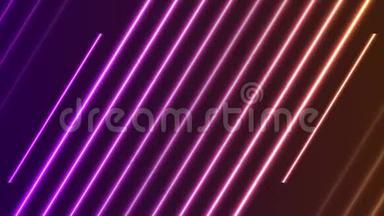 紫橙色霓虹激光线视频动画
