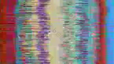 休闲霓虹灯网络朋克优雅的彩虹背景。 旧的磁带汇编。