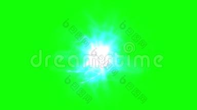 霓虹灯球体运动图形，绿色屏幕背景