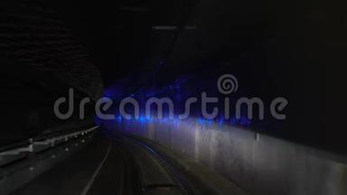 <strong>地铁</strong>隧道景观。 前进缓慢。