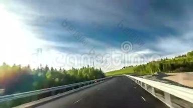 挪威高垂蛇形公路。 4k超距镜头。