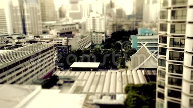 曼谷繁忙街道，倾斜变换城市街道