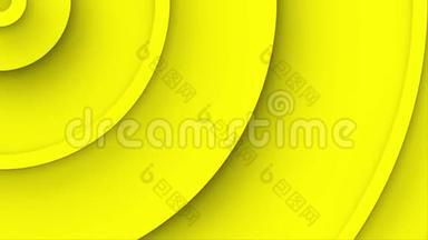 从拐角处移动黄色<strong>同心圆</strong>的循环背景动画