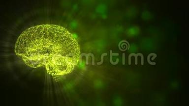 大脑的<strong>变化</strong>。 人类大脑<strong>变化</strong>颜色的抽象动画，在空间背景中照明和漂浮。