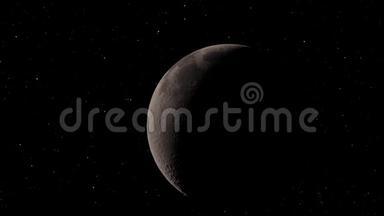 月亮背景现实视频。 月球是一个围<strong>绕地球</strong>运行的天体. 图像的元素