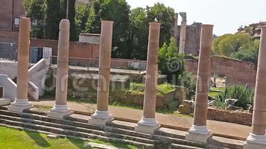 罗马论坛。 意大利罗马罗马罗马论坛的视频。 拉丁文：Forum Romanum，意大利文：Foro Romano