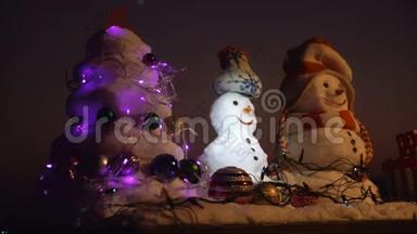 圣诞快乐，雪人快乐。 和雪人<strong>新</strong>年快乐。 雪人幸<strong>福</strong>的一对。 雪人庆典