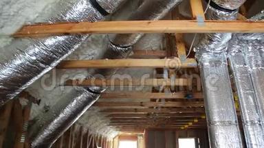 管道、阀门在管道房供暖系统屋顶关闭安装供暖系统