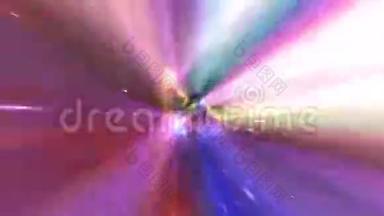 在深空银河星中飞行穿过虫洞超空间旋涡隧道-4K无缝环路运动背景动画
