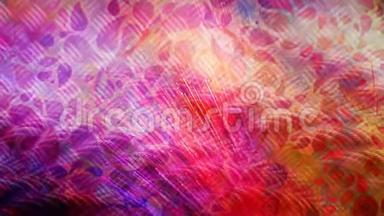 织布纹理上的紫色和粉色纤维-4K无缝环运动背景动画