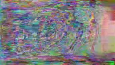 五彩缤纷的霓虹科幻优雅的彩虹背景。 你的视频有光泄漏。