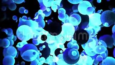 蓝色bokeh艺术运动。 气泡纹理背景。 蓝球图案设计.. 现代圆圈图案