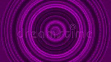 催眠抽象动画彩色隧道与闪亮的光圈。 动画。 彩色飞行动画