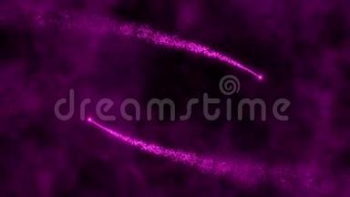 紫罗兰发光粒子与小径内部标志背景