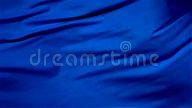 刮布。 无缝波浪蓝缎面料背景。 绸布随风飘扬.. 柔软和<strong>透气</strong>