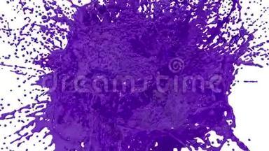 <strong>大量</strong>的紫罗兰色颜料落在白色的表面上，这是一种污点，留下<strong>大量</strong>的斑点，并产生<strong>大量</strong>的溅沫。