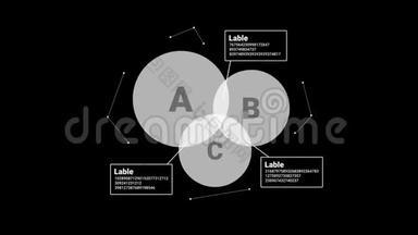 孤立的叠加信息元素-图表与圆圈。