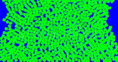 互联网上，很多骰子用铬键绿色屏幕上的脸掉下来蓝色屏幕上的铬键背景和填充