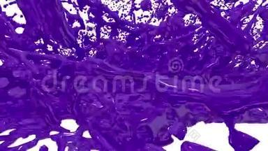 <strong>大量</strong>的紫罗兰色颜料落在白色的表面上，这是一种污点，留下<strong>大量</strong>的斑点，并产生<strong>大量</strong>的溅沫。