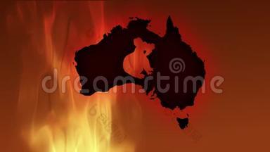 澳大利亚的<strong>火灾</strong>。 运动矢量插图中的<strong>视频</strong>。