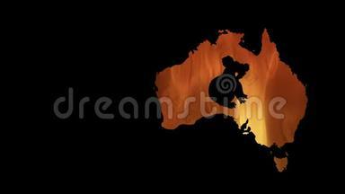 澳大利亚的<strong>火灾</strong>。 运动矢量插图中的<strong>视频</strong>。