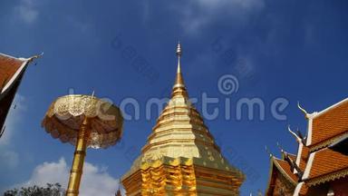 泰国清迈省，天蓝的渡假寺