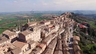 意大利Treia-Marche-古山镇空中录像