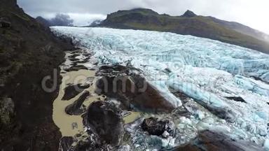 冰岛冰川的空中影像