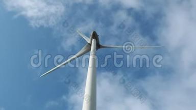 风力涡轮机的细节。 风力发<strong>电机</strong>的发<strong>电机</strong>和底座。 可再生能源。 <strong>电动</strong>风车