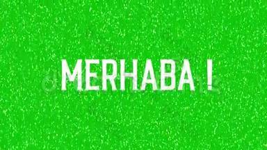 `你好`土耳其语`MERHABA`动画词