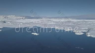 南极洲空中雄伟的景观时间推移