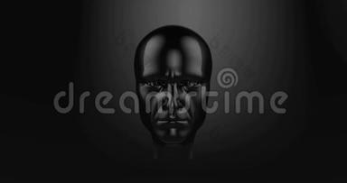 人的形象头像穿过墙壁，创造了一个人工智能软件