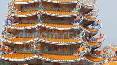 帕塔亚，泰国-2018年1月17日：帕塔亚中国寺庙天使力量。 <strong>中国风</strong>格的美丽原寺