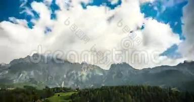 阿尔卑斯山4K时间推移视频中的云