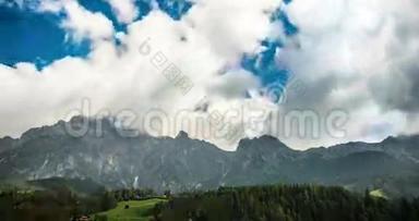 阿尔卑斯山4K时间推移视频中的云