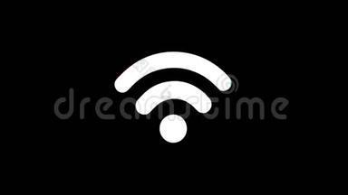 Wifi连接信号图标老式扭曲坏信号动画.