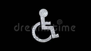 残疾残疾图标闪烁环闪烁粒子。