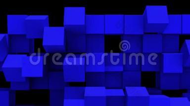 蓝墙的立方体脱落