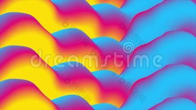 彩色梯度三维液体动态波抽象视频动画