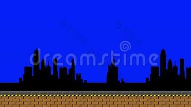 旧视频街机城市平台多利拍摄在绿色屏幕背景