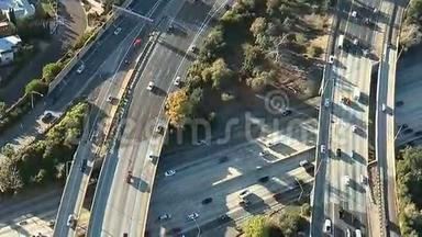洛杉矶高速公路/高速公路交汇处鸟瞰图-第2段